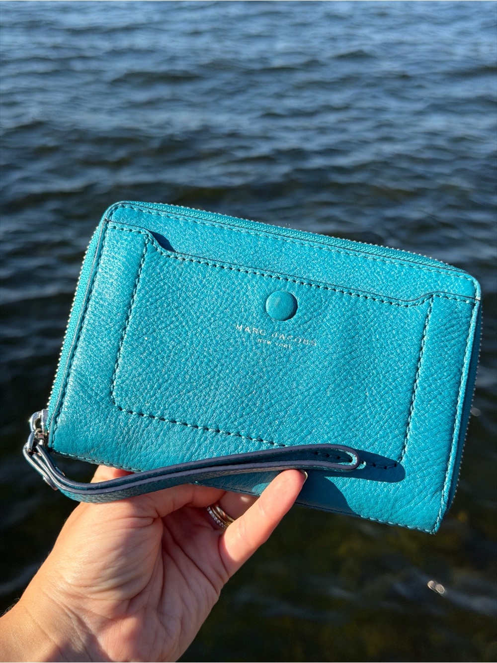 Marc Jacobs Teal Zip Wristlet Wallet